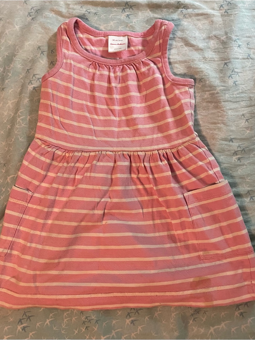 Hanna Andersson Pink and Cream Striped Tank Dress